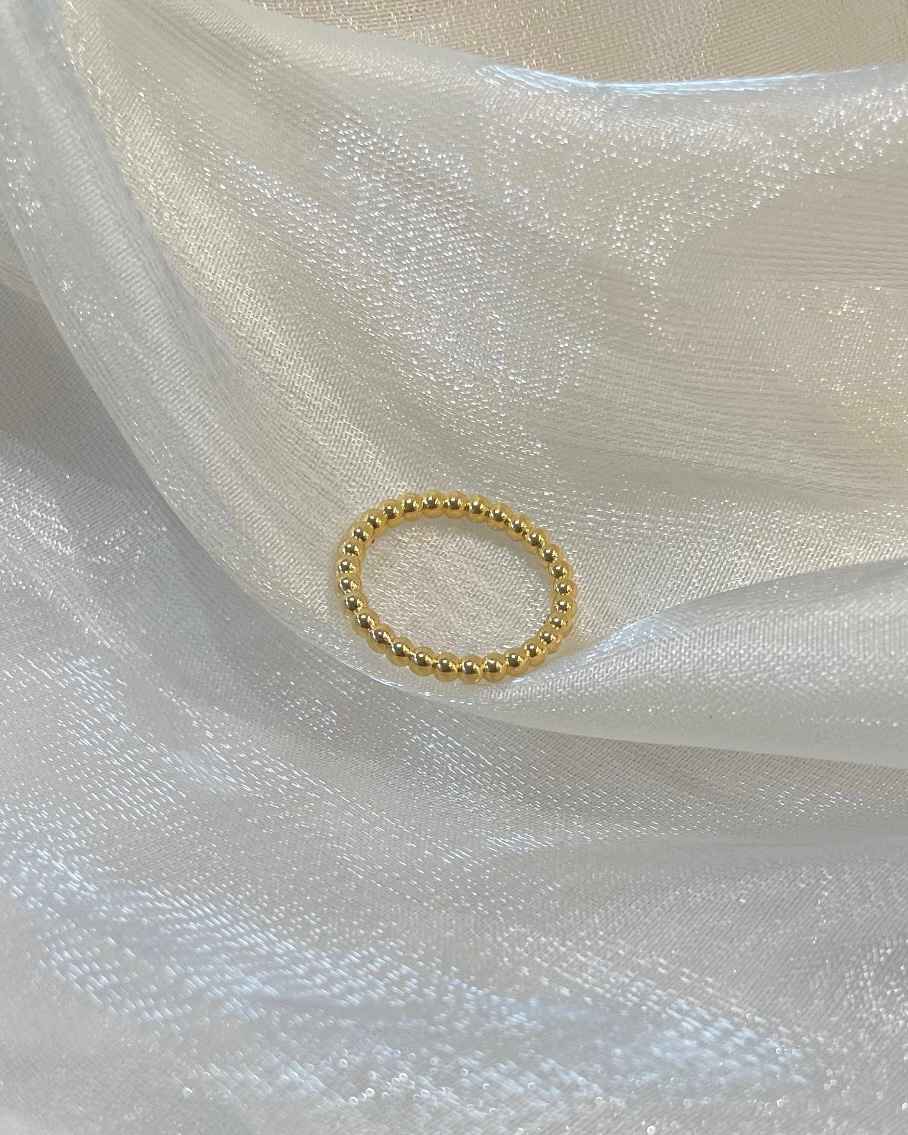 法式小金珠戒指(固定圍) 細節圖
