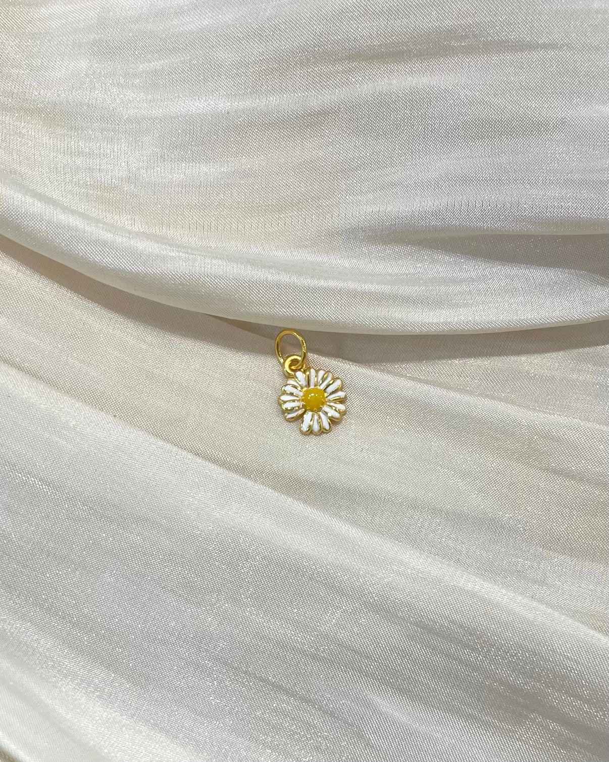 純金小雛菊墜子(彩色版) 細節圖