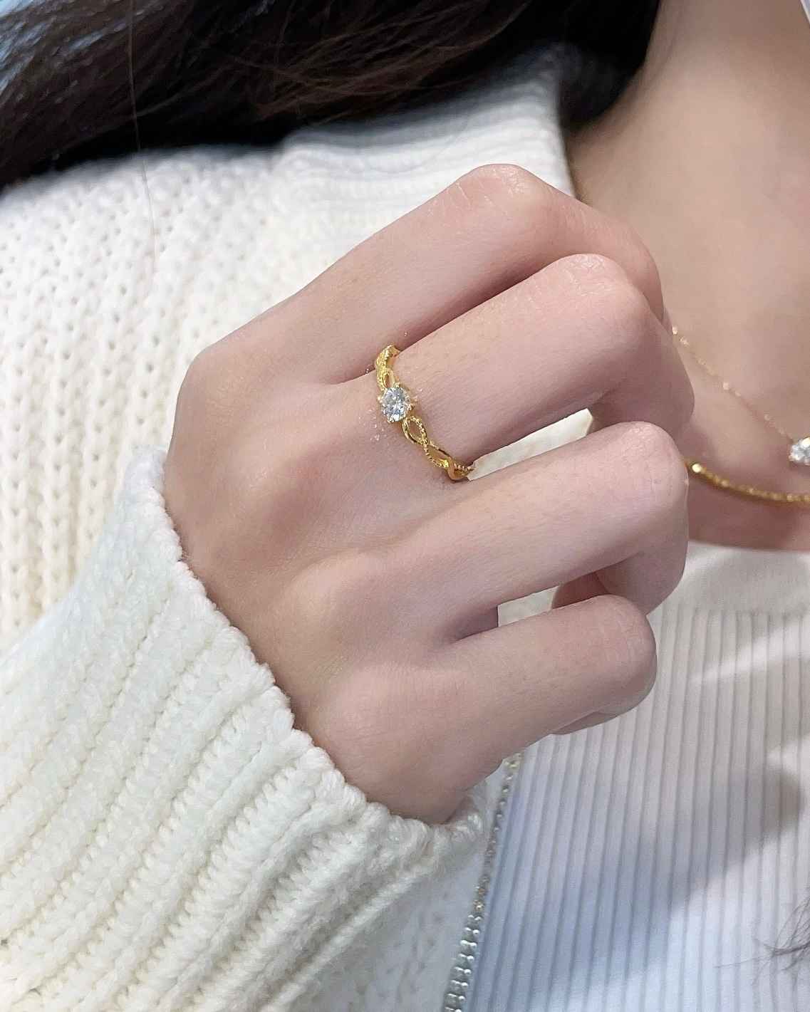 交織單鑽戒(活動圍) 細節圖