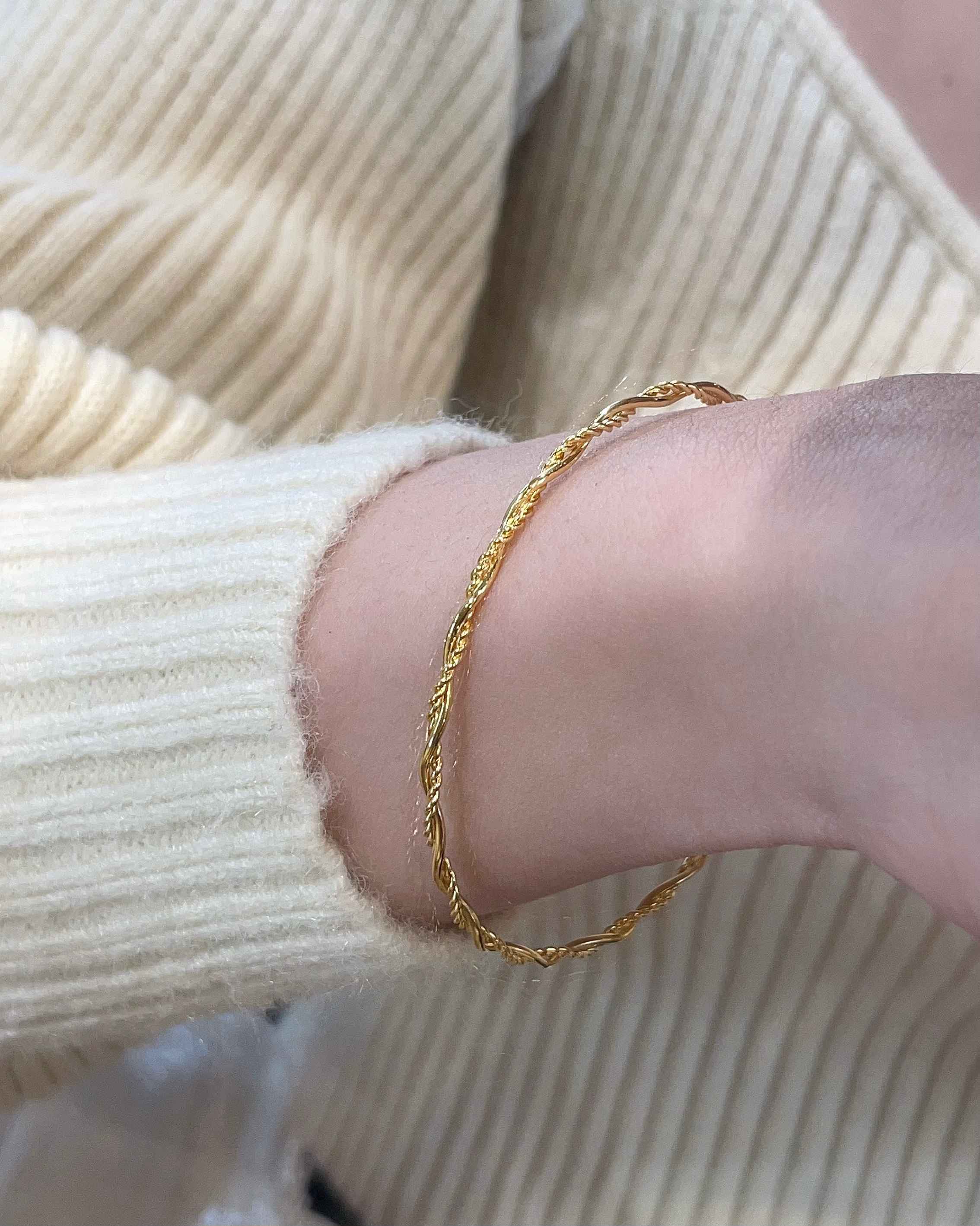 細麻花彈性手環 細節圖