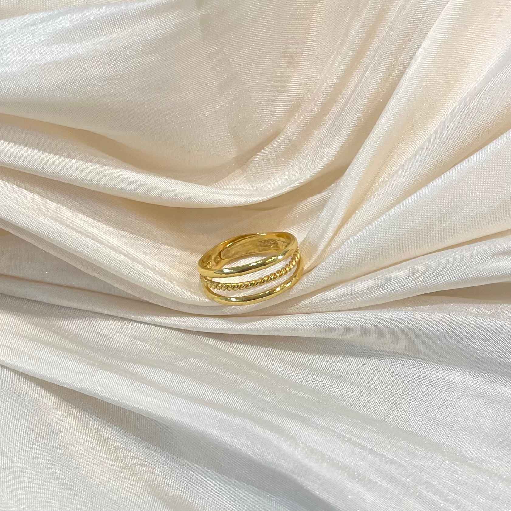 三環實心戒(活動圍) 細節圖