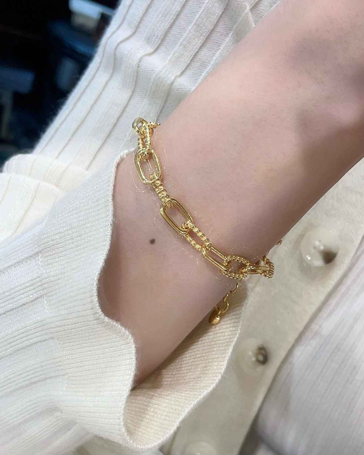 麻花素圈手鍊 細節圖