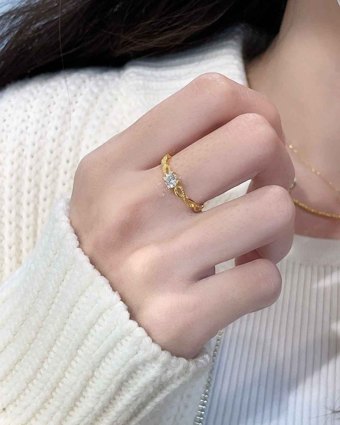 交織單鑽戒(活動圍)