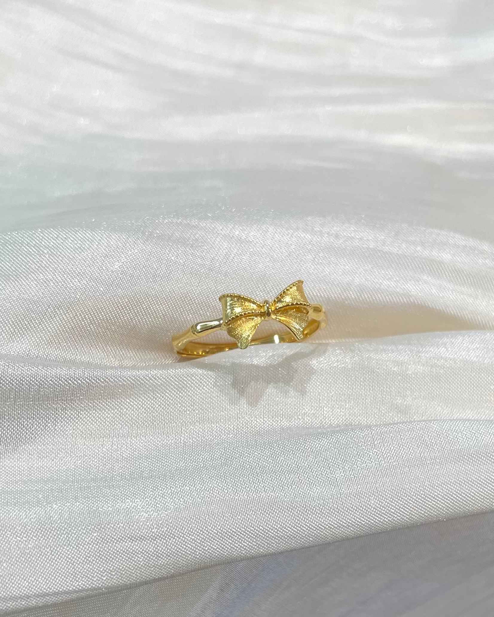 拉絲工藝蝴蝶結戒(活動圍)