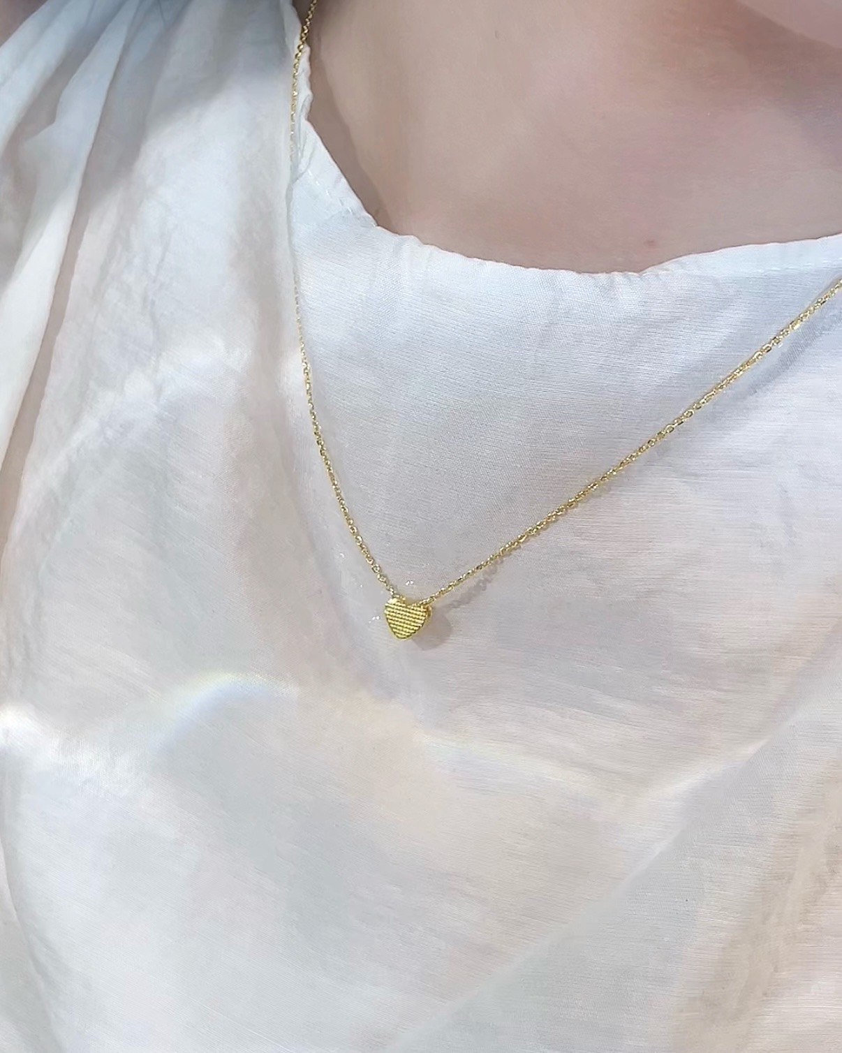 壓紋小愛心黃金套鍊